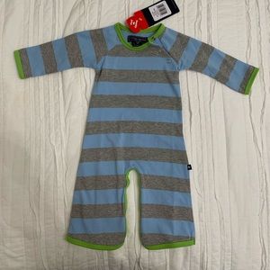 NWT Tooby Do 3-6 month jumpsuit gray blue green